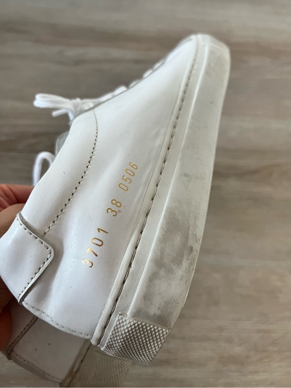 Common Projects Original Achilles Low Sneaker White Leather Lace-Up Size 38 - Picture 10 of 10